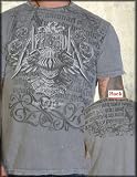 Affliction Grand Medieval Helmet Short Sleeve Tee Shirt in Silver Lava Wash - UP TO XXXL / 3XL
