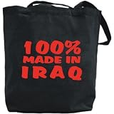 Canvas Tote Bag Black " 100% Made In Iraq " Country