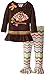 Bonnie Jean Little Girls' Pilgrim Turkey Appliqued Playwear Set