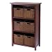 Office Products : 4-Tier Storage Shelf with 6 Baskets - Walnut