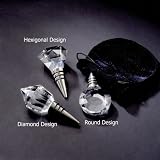Two's Company New Glass Gem Silver and Crystal Bottle Stopper Wine Plug in Velvet Gift Pouch, Diamond