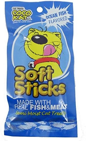 Coco Kat,soft Sticks Ocean Fish Flavored Semi Moist Cat Treats for Cats Kitty 50g X2.