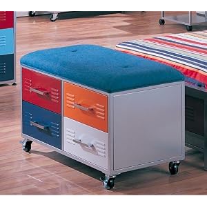 Multicolor Metal Storage Bench