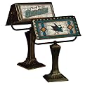 Art Glass Banker's Lamp - Sharks (13.25 x 10.25")