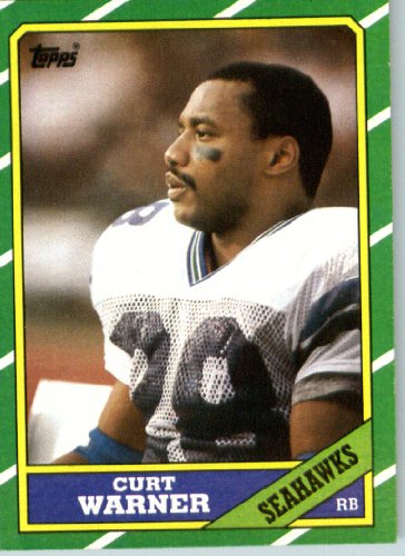 1986 Topps # 202 Curt Warner Seattle Seahawks Football Card- Near Mint to Mint Condition - In Protective Screwdown Display Case!