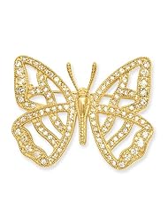 Gold-plated Cz Butterfly Pin, Best Quality Free Gift Box Satisfaction Guaranteed