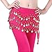 Buy Home Chiffon Dangling Gold Coins Belly Dance Hip Skirt Scarf Wrap Belt (Hot Pink)