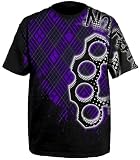 No Fear Men's PLAID KNUCKLE T-SHIRT- Black