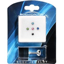 14 Gauge Cubic Zirconia Interchangeable Labret Pack