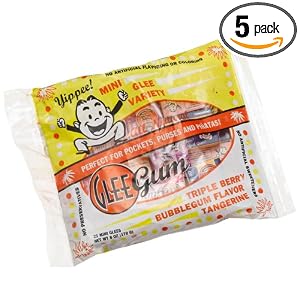Glee Gum Mini Glee Variety, 4-Piece Mini Glees, 6-Ounce Bags (Pack of 5) by Glee Gum