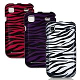 SAMSUNG GALAXY S 4G T959V THREE CASE COMBO, ZEBRA STRIPES, BLACK WHITE, PUR ....