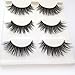 Trcoveric 3D Fake Eyelashes Makeup Hand-made Dramatic Thick Crisscross Deluxe False Lashes Black Nature Fluffy Long Soft Reusable 3 Pair Pack