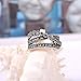 Mytys Retro Vintage Chic White Gold Plated Gray Marquise Crystal Tiny Roses Cocktail Ring