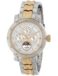 Akribos XXIV Womens AK614TT Grandiose Diamond Multi-Function Stainless Steel Two-Tone Bracelet Watch