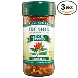 Frontier Chili Peppers Red Crushed (15,000 Heat Units), 1.2 Ounce Bottles (Pack of 3) by Frontier