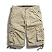 OCHENTA Men's Cotton Casual Multi Pockets Cargo Shorts #3231 khaki 33