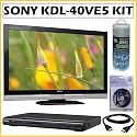 Sony Bravia® KDL-40VE5 40-Inch 1080p 120Hz LCD HDTV + DVD Accessory Kit