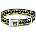Buckle-Down Seatbelt Buckle Dog Collar - Bat Signal-3 Blue/Black/Yellow - 1.5