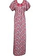 Red Muumuu Caftan Kaftan Printed Cotton Knit Nightgown Dress for Womens X-large Sz