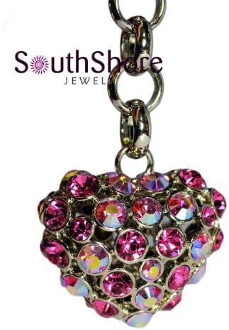 SouthShore Jewels Swarovski Elements Crystal Heart Keychain - Pink