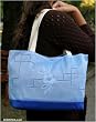 Cotton shoulder bag, 'Bluebonnet' Cotton shoulder bag, 'Bluebonnet'