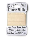 100% Silk Ribbon 4mm 3 yds. - Many Colors!