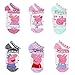 Peppa Pig Little Girls 6 pack Socks (4-6 Toddler, Ballet Pink No Show)