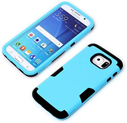 For Galaxy S6 Case ,Flysunstore Hybrid [Silicone + Hard PC] Double Layer Protective Skin Shell **NEW** Cover Fit For Samsung Galaxy S6 SM-G920 [BLACK+BLUE]