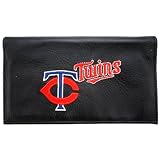 Minnesota Twins Black Embroidered Leather Checkbook Cover