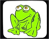 Decorated Mouse Pad with frog, green, smiling, sitting, amphibian