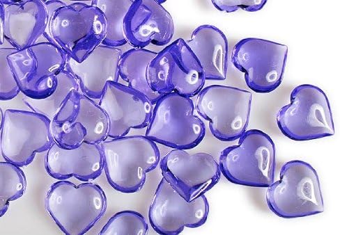 150 Translucent Lavender Acrylic Hearts for Vase Fillers, Table Scatter, or Decoration - Valentines Day or Wedding