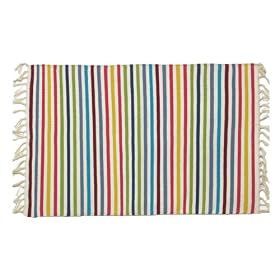 100% Cotton Flat Weave Rug Striped 2 X 3 by Traders and Company