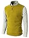 H2H Mens Knitted Sweater Two Buttons Henley Vest