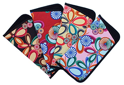Soft Slip In Eyeglass Case For Women, Fun Floral Design, Assorted Colors, 1 Pack