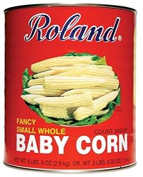 Roland Fancy Extra Small Baby Corn, 3-Pound, 5.33-Ounce Cans (Pack of 2)