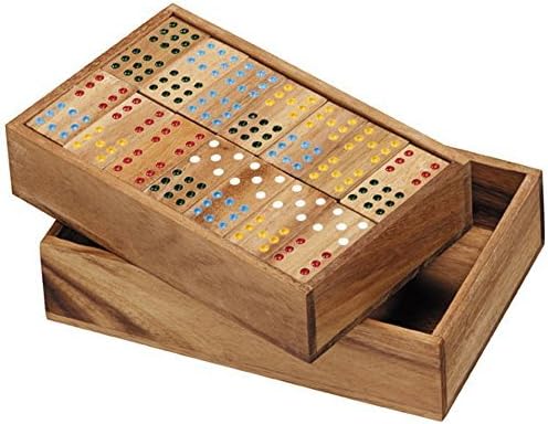 AmaWood Double-Nine Wooden Dominoes (Large) by AmaWood