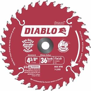 Freud D0436X Diablo 4-3 8-Inch 36 Tooth ATB Cordless Trim Saw Blade with 20-Millimeter Arbor and 3... by
