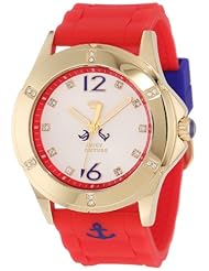 Juicy Couture Womens 1900999 Rich Girl Nautical Red Silicone Strap Watch