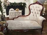 46.8Hx31.5Wx65L Long Chair Mahogany Taupe