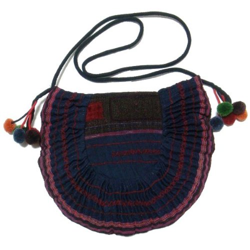 モン族古布ぼんぼん付きポシェット monbag106