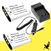 Two Halcyon 1200 mAH Lithium Ion Replacement Batteries and Charger Kit for Pentax D-LI78 and Pentax Optio W60, M50, V20 Digital Cameras