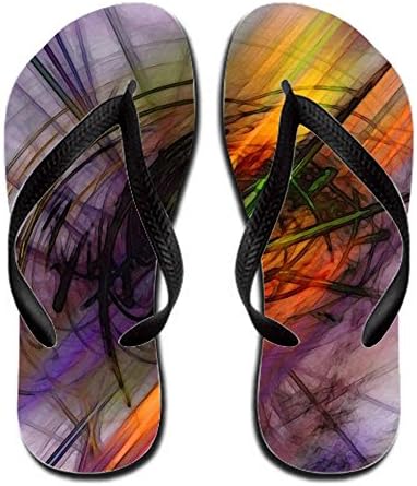 Blazing Abstract Art Tropic Women Flip Flop 6.5 B(m) Us Rubber