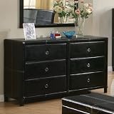 Coaster Upholstered Dresser in Black Bycast