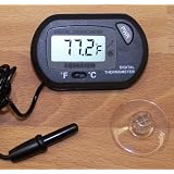 Digital Aquarium Terrarium Thermometer ST-3 Black ~ www.meter-depot.com