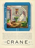 1929 Ad Crane Fixtures Bathroom Fittings Corwith Santon Home Decor Chicago Rug - Original Print Ad