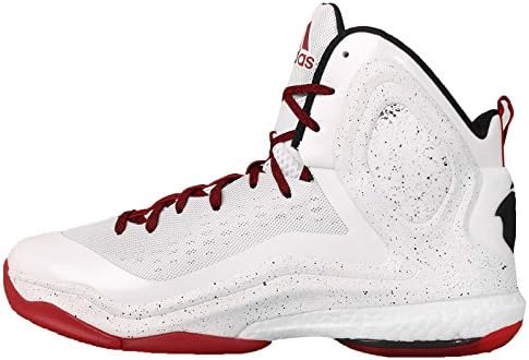 Adidas Men's D Rose 5 Boost, Home-WHITE/RED/BLACK, 11.5 M US