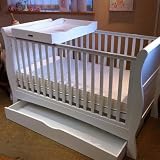 Izziwotnot Bailey 3 Piece Cot Bed Furniture Room Set, White