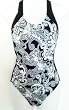 Marsol 1PC Swimsuit in Blk/BlkWht Print Sizes 32(6) - 42(16)