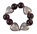 Bracelet - B55 - Murano Glass Style - Hearts - Stretch ~ Purple