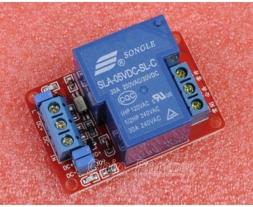 Happy fly shop 5pcs 5V 30A 1-Channel Relay Module with Optocoupler H/L Level Triger for Arduino